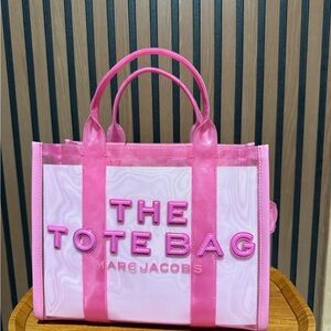Marc Jacobs Vibrant Pink Tote The Medium Mesh Tote Bag